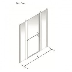 Larenco Alcove Full Height Shower Enclosure Duo Door with 2 inline fixed panels